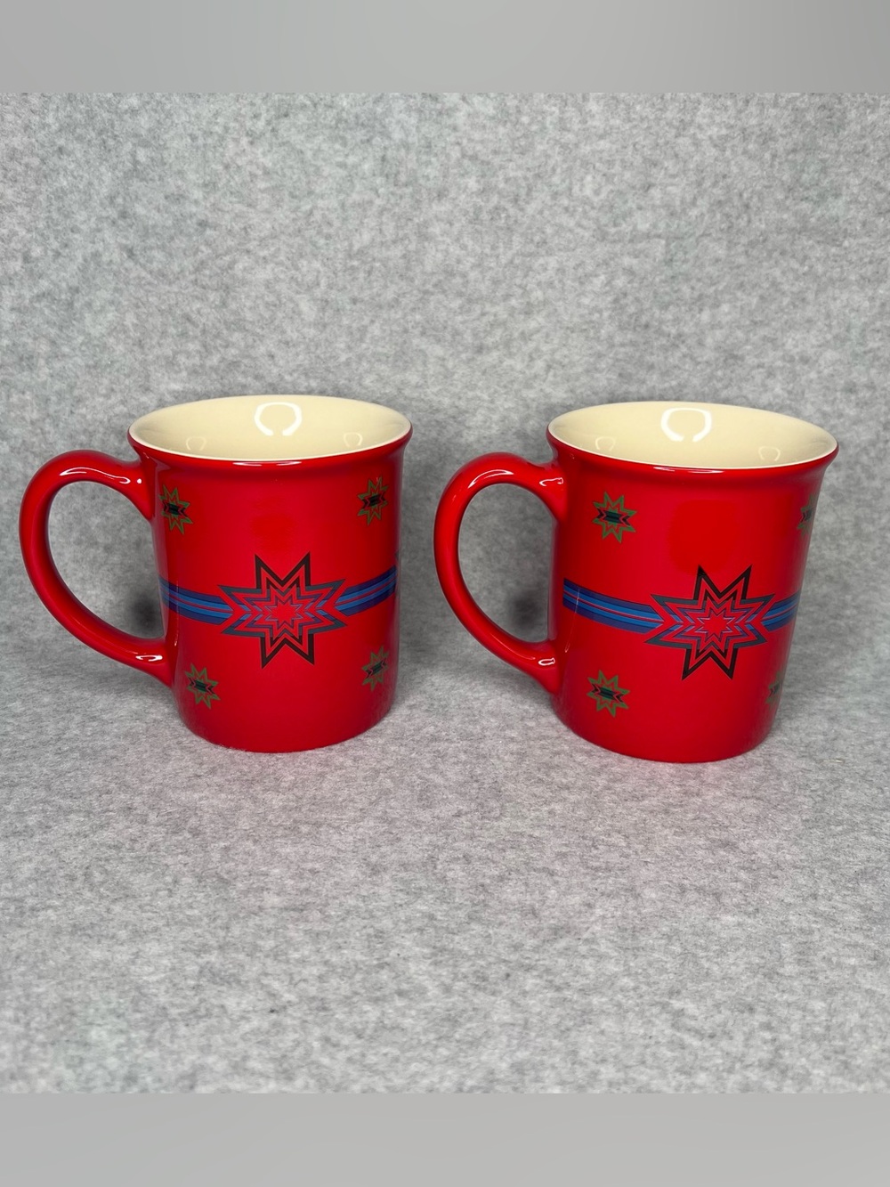 Pendleton Woolen Mill Sioux Star Blanket Series Red Coffee Tea Mug 18oz Set of 2